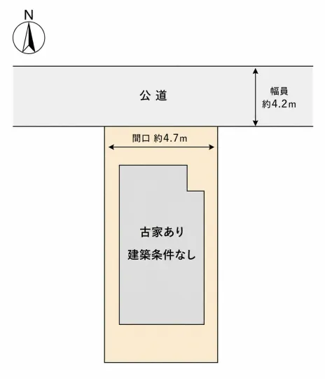 【建築条件なし・即引渡し可】高槻市野田三丁目土地 の間取図