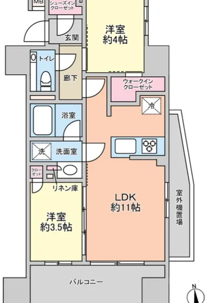 築浅の明るい１１帖ＬＤＫに充実設備を備え、ペアガラスが快適な住環境を支えます。