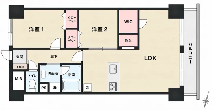 【亀戸駅・錦糸町駅利用可】朝日プラザ亀戸 4階部分 の間取図