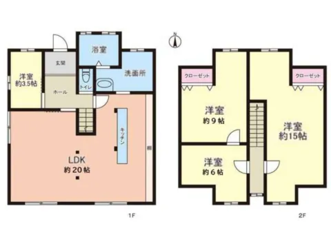 【間取り図】令和6年にキッチンをリニューアルされています。約20帖の広々LDKが特徴！