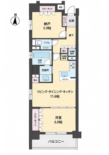 【地下鉄烏丸線五条駅徒歩7分】リーガル京都烏丸東 の間取図